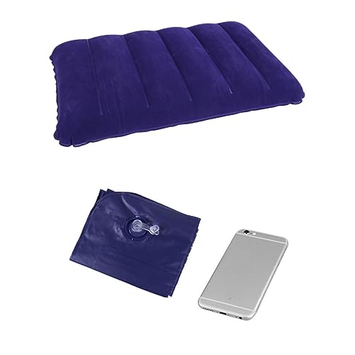 GOOHOCHY 4pcs Inflatable Neck Pillow Camping Pillow PVC Flocking Portable for Travel and Neck Support