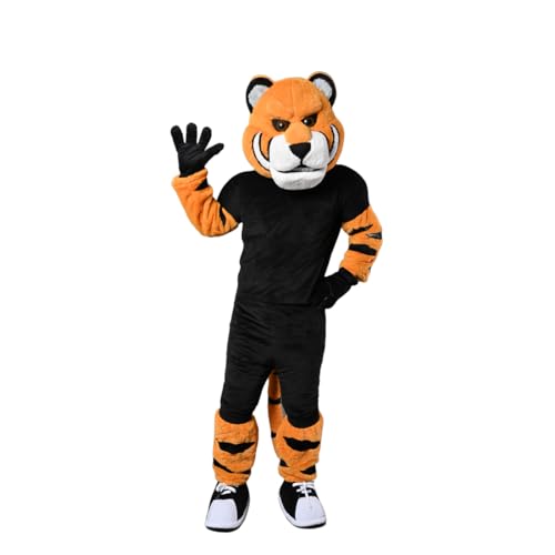 Orange Sports Tiger Costume Mascot Party Halloween Adult