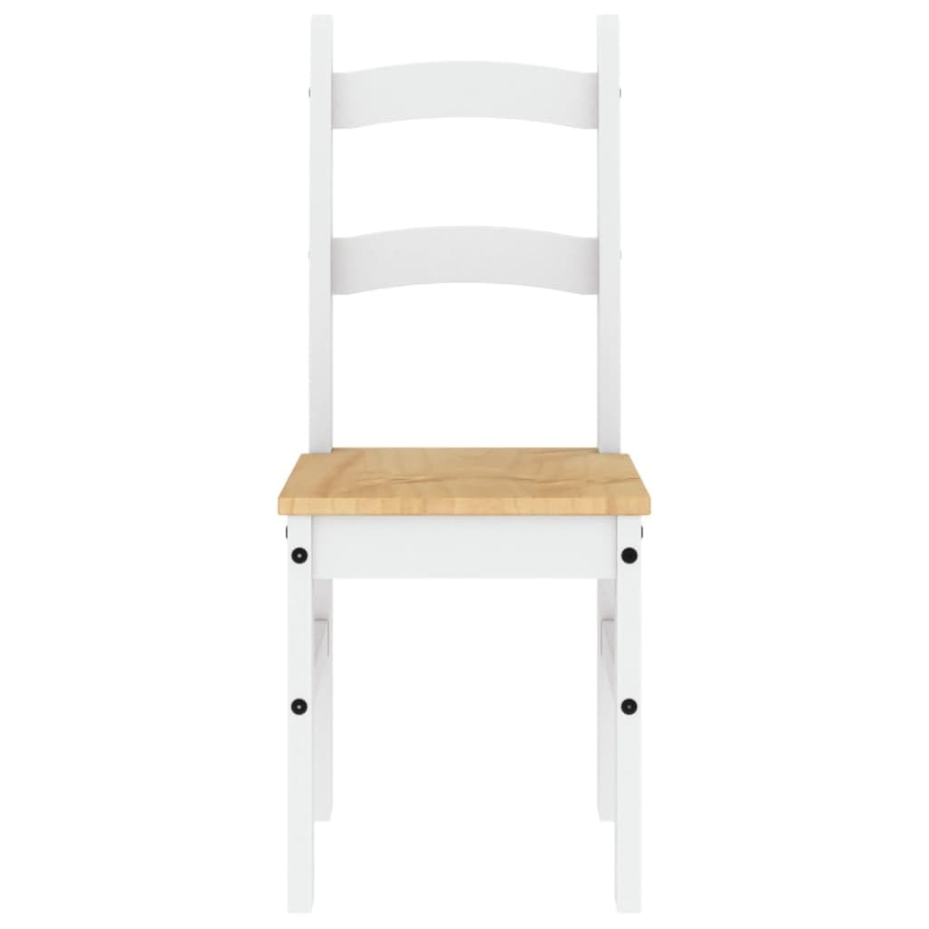 vidaXL Lot de 2 Chaises à Manger, Sièges à Dîner, Chaises de Repas, Meubles de Salle de Séjour Cuisine Maison Intérieur, Blanc Bois Massif de Pin
