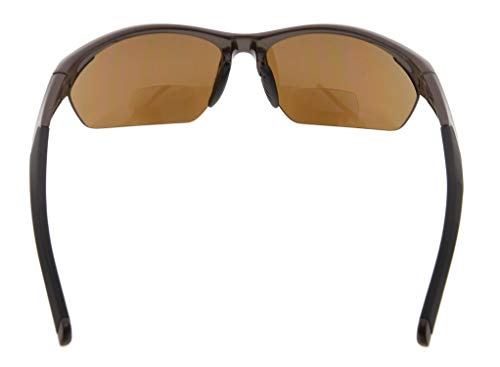 Image of Eyekepper Bifocal Sunglasses for Women Men, Rectangular Frame | Outdoor Sports Bifocal Reading Sunglass, with Readers Built in, Mens Tinted Sun Reader Bifocals, Ladies Cheater,Wrap Half Rim