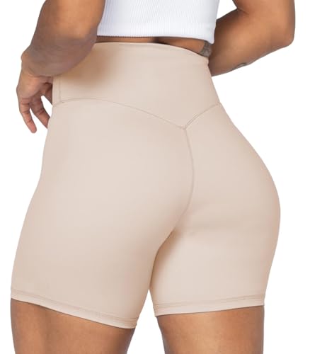 Image of Sunzel No Front Seam High Waist Biker Shorts for Women, Squat Proof Yoga Workout Gym Bike Shorts | 3, 5 Or 8-Inch Inseam, High Waisted, Tummy Control, No Front Seam, Buttery Soft, Compression Fit, Squat Proof