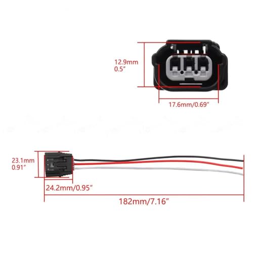 Conector bobina encendido 3 pines con arnés impermeable para estabilidad del motor 5