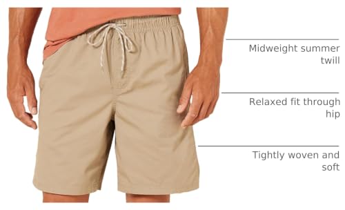 Image of Amazon Essentials Men's 8 inch Inseam Relaxed-Fit Cotton Drawstring Pull-On Walk Shorts, Summer-Weight