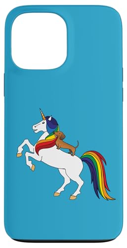 Funny Womens Kids Girls Riding Unicorn Dachshund Lover �X�}�z�P�[�X iPhone 13 Pro Max �p