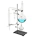 TBVECHI Evaporator Kits, 1000ml Lab Essential Oil Distillation Apparatus Water Distiller Purifier Glassware Kits w/Separatory Funnel Condenser Pipe Water Pump