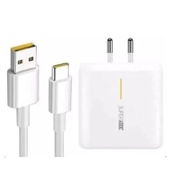 Image of Charger Original 65W to 80W Flash Super Vooc Charger for Oppo RX17 Pro | Find X | Reno 9 | A1 Pro | K10x | Reno 8 Pro | Reno 8 | Find X5 pro | Find X5 | Find X5 lite | Oppo Reno 7 5G (Z026)