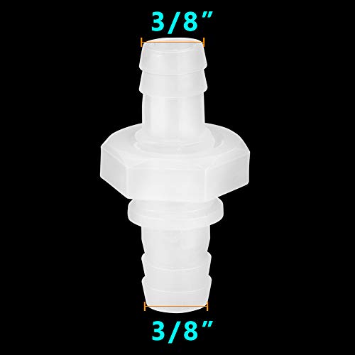 Feelers 3/8" Hose Barb Thru-Bulk Bulkhead Fitting Hex Barbed Fitting Plastic Adapter Union Mender Splicer With Gasket For Water/Fuel/Air (Pack Of 4) #TOP1