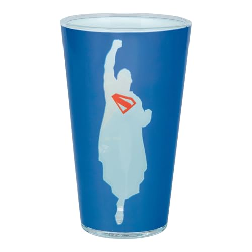 Paladone Verre à boire Superman 440 ml, sous licence officielle DC Comics pour fans de super-héros, cadeau amusant, produit de film, Bleu