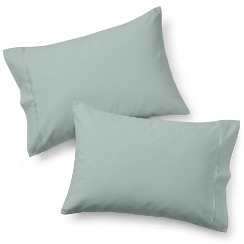 Image of Lane Linen 100% Organic Cotton Pillow Cases Queen Size Set of 2 (20 inchx30 inch) - Cotton Pillowcases Queen Size Queen Pillowcase Pack of 2 - French Blue