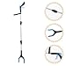 FESTFENDS Foldable Trash Picker Grabber Tool with 3-fold Long Handle, Blue Garbage Clamp for Outdoor Litter Pickup and Sanitation Cleaning, Portable Trash Clamp for Home and Industrial Use