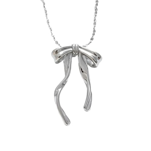 Collier pendentif nœud papillon acier inoxydable breloque platine PVD Jewelry-T93