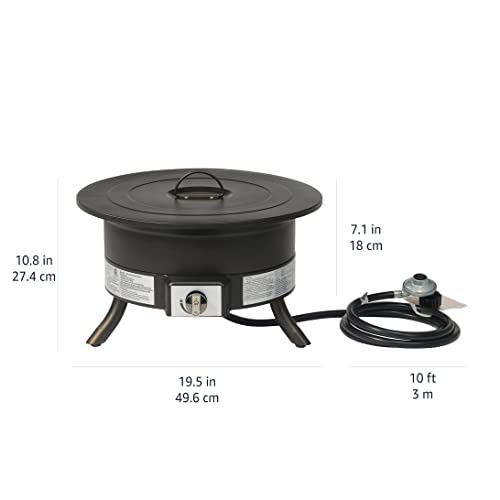 Amazon Basics 19-Inch 55,000 Btu Round Portable Propane Gas Fire Pit With Carry Strap #TOP6