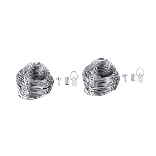 Image of 2sets Photo Frame Hanging Hook Kit Wire Rope Easy Install Picture Frame Fasteners Resistant Hardware for Home Decoration Wall Art Display