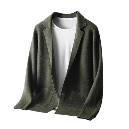 Men's Knit Blazer Ultrafine Merino Wool Transitional Cardigan Three-Season Urban Layering Solution