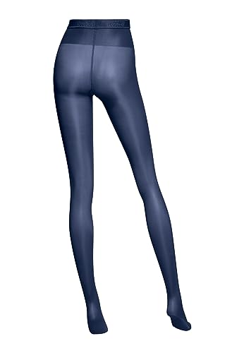 Image of Wolford Neon 40 Denier Tights Pantyhose for Women Semi Sheer Brilliant Shine Soft Logo Waistband Invisible Reinforced Toe