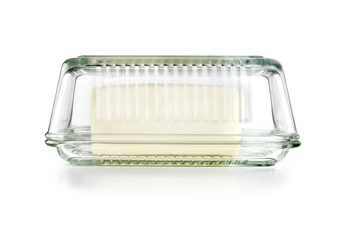 IBILI - Vintage-Butterdose aus Glas, 17 x 10,3 x 7 cm – Ansicht 3