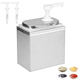 2L Saucenspender Pumpstation, mit 2 Pumpköpfen – Ketchup & Mayo Spender, Anti-Verstopfungs-Pumpe, Spülmaschinenfest, Lebensmittelecht 304 Edelstahl