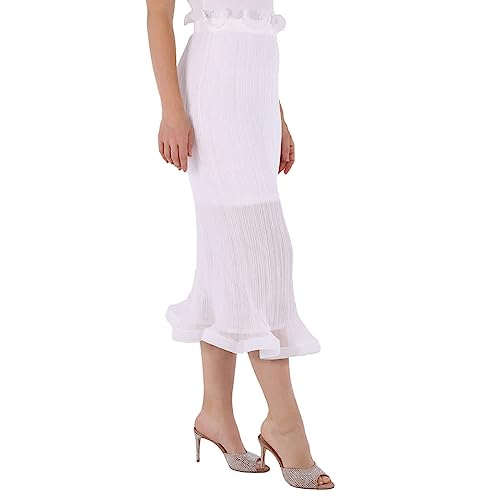 BURBERRY Ladies Optic White Plisse Ruffle Detail Skirt, Brand Size 6 (US Size 4)2