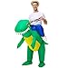 BROWNYEW Inflatable Dinosaur Costume Adults, Inflatable Halloween Costumes, Ride on Dino Costume, Blow Up T-rex Costume Fancy Dinosaur Suit for Halloween Party