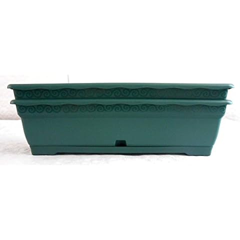Set of 2 Wave Pattern Window Box Pots Cover