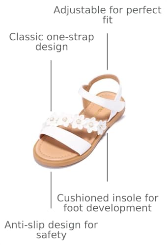 Image of PANDANINJIA Girls Sandals Open Toe Summer Flats Dress Shoes