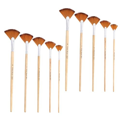 HAPINARY Travel Watercolor Set 10pcs Flat Designed Watercolor Brushes Artist Painting Brush Paint Supply