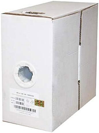SF Cable RG6 Quad Shield Coax Cable CMP, 1000 feet - White