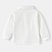 Boys Long Sleeve Pique Polo Shirts Front Button Closure Shirt Soft and Comfortable Summer Casual Uniform Sport Tops White 18-24 Months