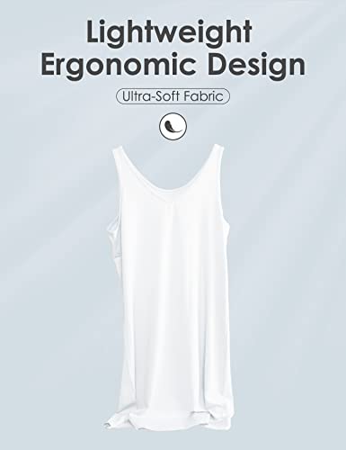 Moscoal Womens Full Slip Tank Top Dress Slip Sleeveless Underdress Wide Straps White X-Large #TOP3