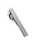 FashMade Textured Silver Tie Pin – Classic Stainless Steel Tie Clip for Men