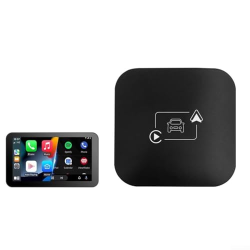 Vilgftyiet Smart AI Car Box 2024 Wireless per Android Auto per CarPlay Adattatore Streaming Dispositivo di intrattenimento Collegato WiFi Hub multimediale compatto 11.5CM