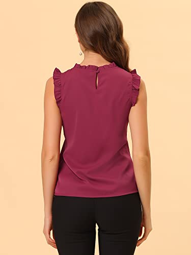 Chemisier à volants sans manches fluide et confortable en taille 3XL