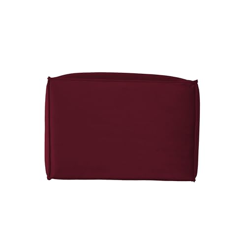 Factory Direct Partners Velvety and Vinyl Overstuffed Rectangle Ottoman for Living Room, Lounge, Office - Bordeaux