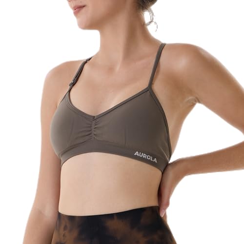 Image of AUROLA Mercury Workout Sports Bras Women Athletic Removable Padded Backless Strapy Minimal Crop Top