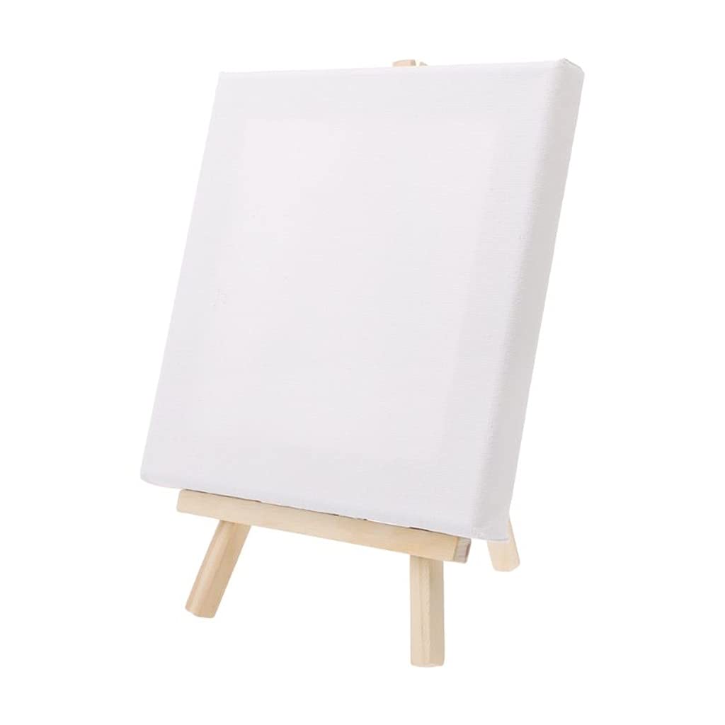 7 x 12 cm mini tela e legno naturale cavalletto set per pittura artistica disegno mestiere forniture per matrimoni (7 cm x 7 cm)