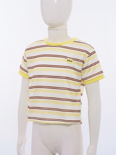 Toddler Girls Striped Short Sleeve T Shirts Color Block Cute Summer Tops Casual Heart Crewneck Tees4