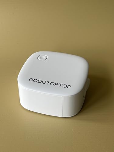 Image of DODOTOPTOP Thermal Printers Mini Portable Thermal Label Printer for Food Date Labels, Two‑Tap Date Stamp Label Maker for Kitchen Storage, 203 DPI Inkless, for 12-15mm Tape