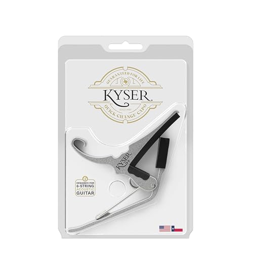 image for Kyser Quick-Change Guitar Capo for 6-string acoustic guitars, Silver, 