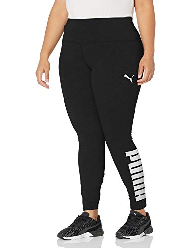 PUMA Women's Plus Size Athletics Tights, Black White, 2X