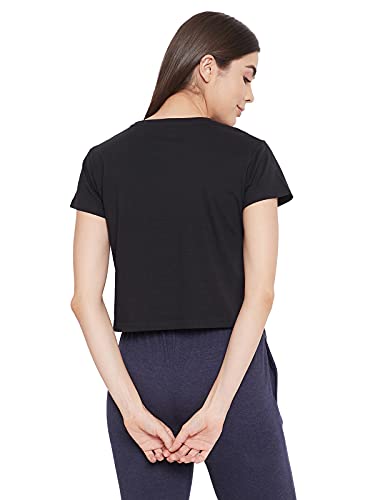 Image of Clovia Women's Cotton Chic Basic Short Sleeve Crop Tees