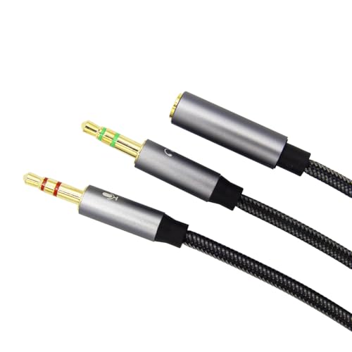 Cable adaptador divisor de audio 3.5mm para PC y Laptop miniatura 2