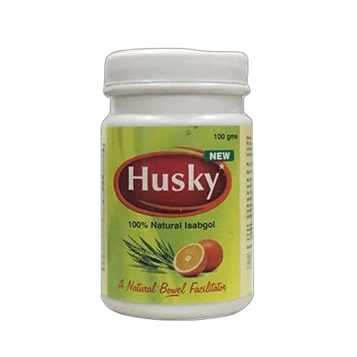 Image of HUSKY 100% Natural Isabgol - Psyllium Husk Powder - 100gm| 2 Pack | Orange Flavour | Effectively Relieves Constipation | Fibre Supplement For Digestion