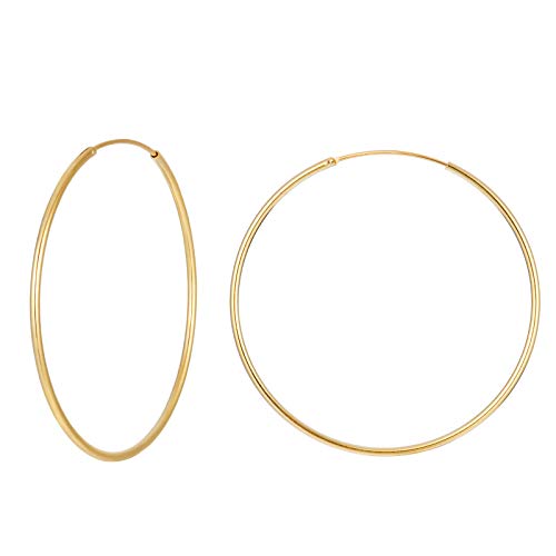 Thin Gold Hoops | 1.2mm Sterling Silver Simple Large Hoop Earrings | Minimalist Skinny Threader Gold Hoop Multiple Sizes in Gold and Silver