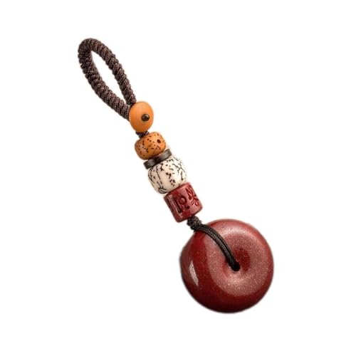 Porte-clés de voiture cinabre et pendentif créatif pour vos trajets