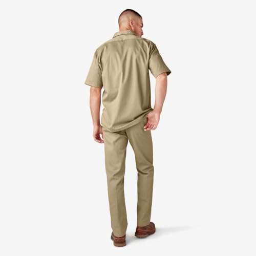Image of Dickies Men's Short Sleeve Work Shirt - Durable Twill Button Down Shirts for Men, Lightweight Uniform for Daily Wear