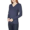 Amazon-Essentials-Womens-100-Cotton-Long-Sleeve-V-Neck-Sweater Amazon Essentials Women's 100% Cotton Long-Sleeve V-Neck Sweater, Navy, Large
