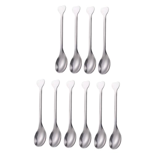 KOCKSHION 12pezzi Cucchiaini Da Dessert in Acciaio Inossidabile Cucchiai Cuore Brillanti e Versatili Per Caffè Gelato e Dolci Per Casa Bar e Ristoranti