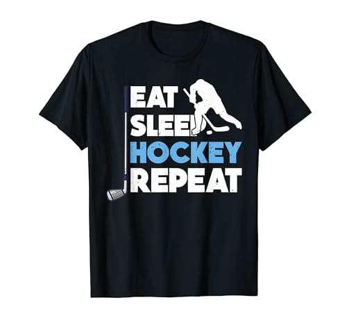 Eat Sleep Ice Hockey Repeat Gifts - Camiseta para hombres, mujeres y niños Camiseta