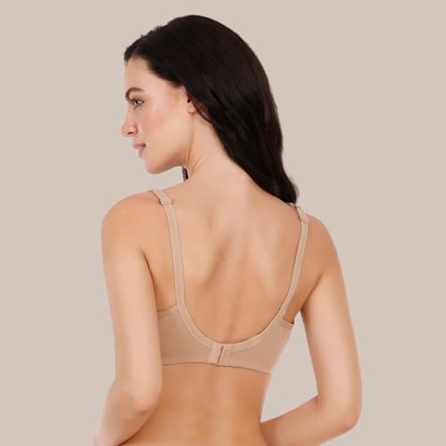 Image of Amante Women's Side Support Shaper Non-Padded Non-Wired Full Coverage Cotton Bra | Seamless Cups | Moisture-Wicking Fabric | High Support Everyday Bra
