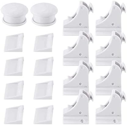 Magnetic Baby Safety Locks of Kikoocare for Cabinets & Drawers,8 Lock + 2 Key for Baby Proofing Cabinets
